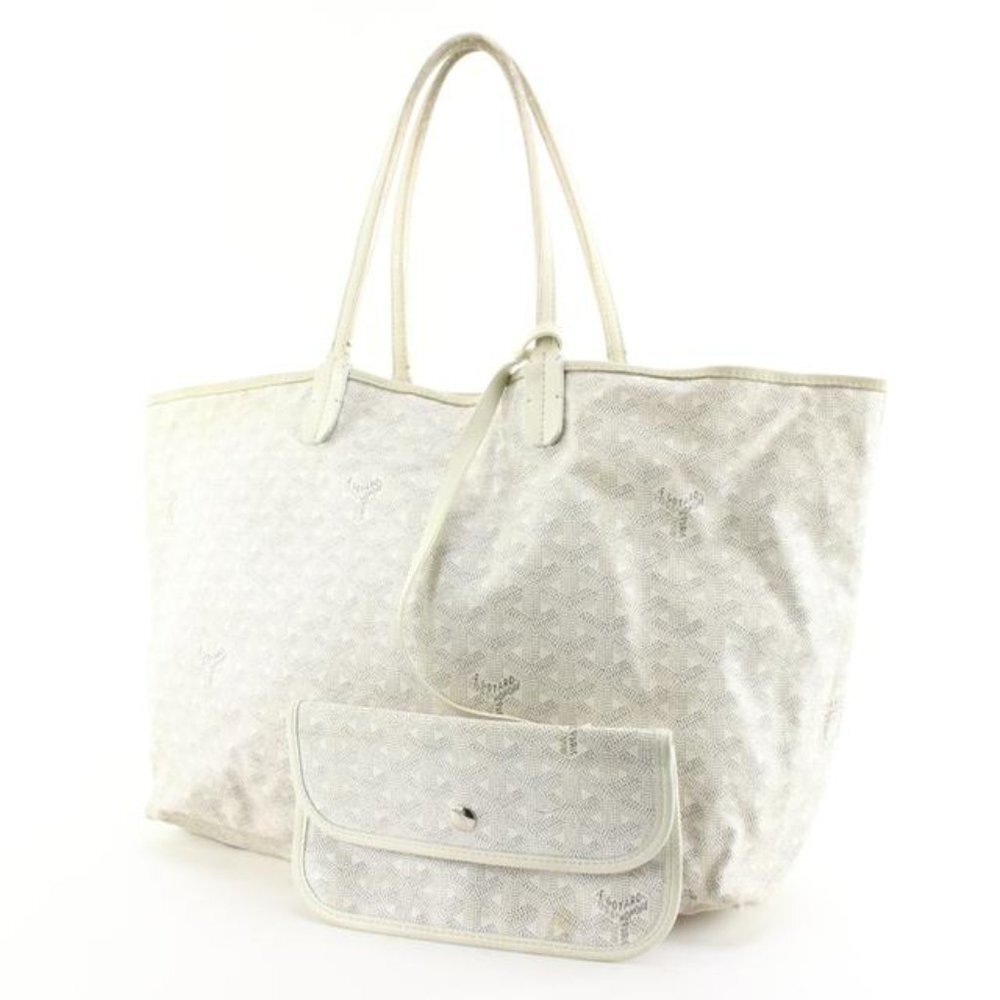 Goyard White Chevron St Louis Tote PM with Pouch 58gy628s - Picture 2 of 12